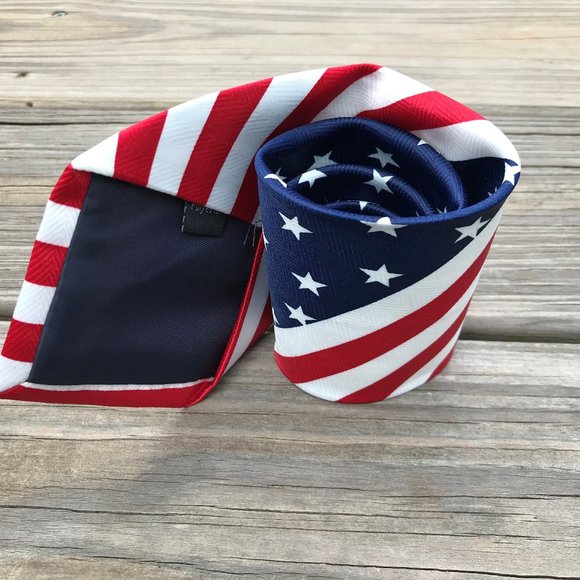 4th July Men Tie USA Flag Patriot Necktie Classic - Picture 8 of 9